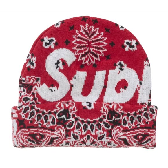Supreme Other - NWT Supreme Bandana Big Logo Beanie (FW24) - Red